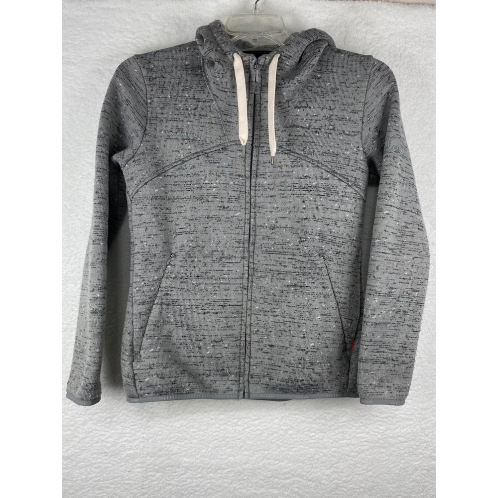 Mammut Chamuera ML Hooded Jacket Womens Small Grey Full Zip Fleece Hoodie 870825